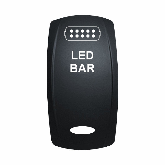 Technoexpress Shop rocker switch actuator labeled 'LED BAR' with LED light icon