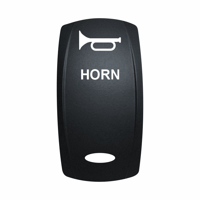 Technoexpress Shop black rocker switch labeled HORN with white trumpet icon