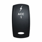 Technoexpress Shop marine rocker switch actuator labeled 'ACC 1' with lightning bolt icon