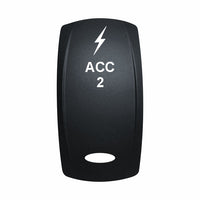 Technoexpress Shop ACC 2 labeled black marine rocker switch cap with white lightning icon