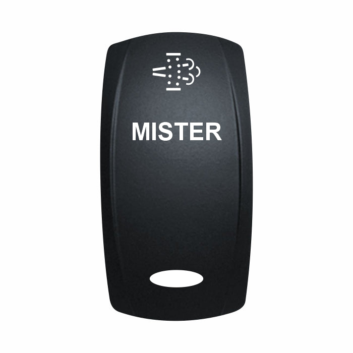 Technoexpress Shop MISTER rocker switch, black, with white mist icon and oval indicator window