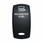 Black rocker switch labeled MACERATOR STBD with macerator icon by Technoexpress Shop