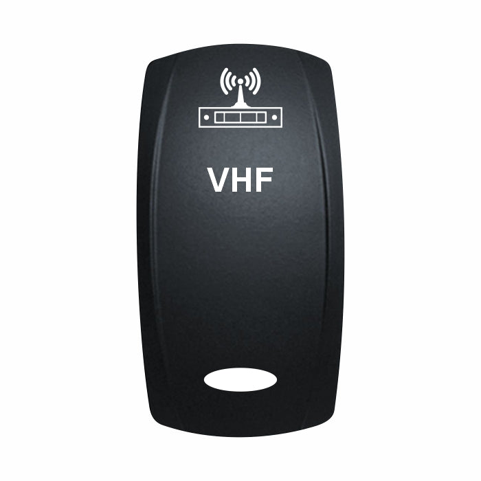 Technoexpress VHF rocker switch actuator with antenna icon and VHF label