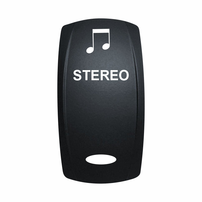 Technoexpress Shop black rocker switch labeled STEREO with white music-note icon