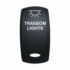 Technoexpress Shop rocker switch labeled TRANSOM LIGHTS with white light icon