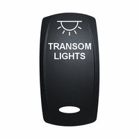 Technoexpress Shop rocker switch labeled TRANSOM LIGHTS with white light icon