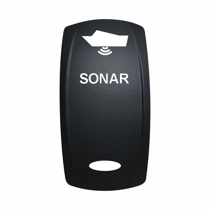 Technoexpress SONAR rocker switch with boat sonar icon and oval indicator light