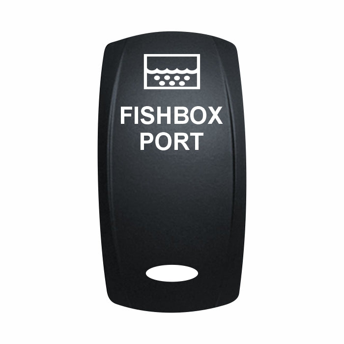 Technoexpress Shop black rocker switch labeled "FISHBOX PORT" with fishbox icon