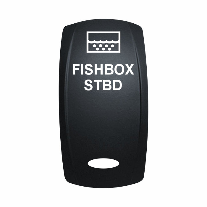 Technoexpress FISHBOX STBD rocker switch with fishbox icon and oval indicator window