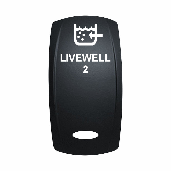 Technoexpress LIVEWELL 2 rocker switch actuator with white livewell icon and labeled button