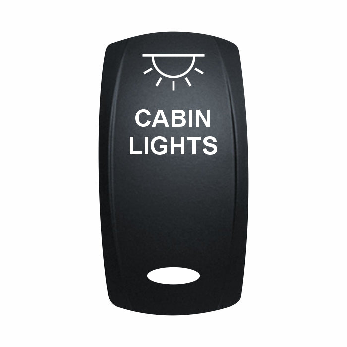 Technoexpress Shop black rocker switch labeled 'CABIN LIGHTS' with light icon