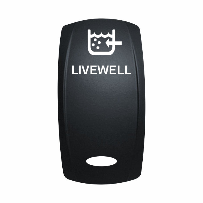 Technoexpress Shop LIVEWELL rocker switch with white livewell icon and labeled button