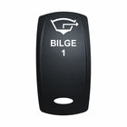 Technoexpress Shop rocker switch labeled "BILGE 1" with white bilge pump icon