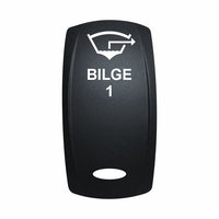 Technoexpress Shop rocker switch labeled "BILGE 1" with white bilge pump icon