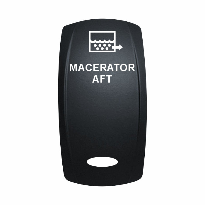 Technoexpress Shop MACERATOR AFT rocker switch actuator with white macerator icon and label
