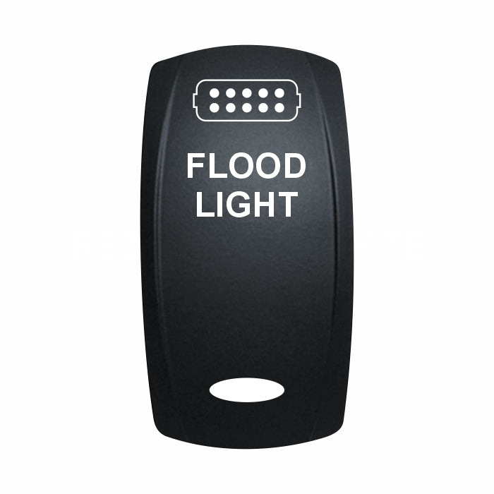 Technoexpress Shop black rocker switch labeled FLOOD LIGHT with connector icon