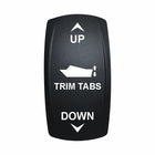 Technoexpress Shop Trim Tabs rocker switch labeled UP and DOWN with boat icon