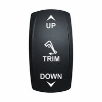 Technoexpress TRIM rocker switch labeled UP, TRIM, DOWN with trim tab icon