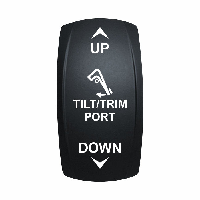 Technoexpress Shop Tilt/Trim PORT rocker switch labeled UP and DOWN with trim icon