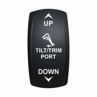 Technoexpress Shop Tilt/Trim PORT rocker switch labeled UP and DOWN with trim icon