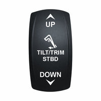 Technoexpress Shop TILT/TRIM STBD rocker switch labeled UP and DOWN with tilt icon