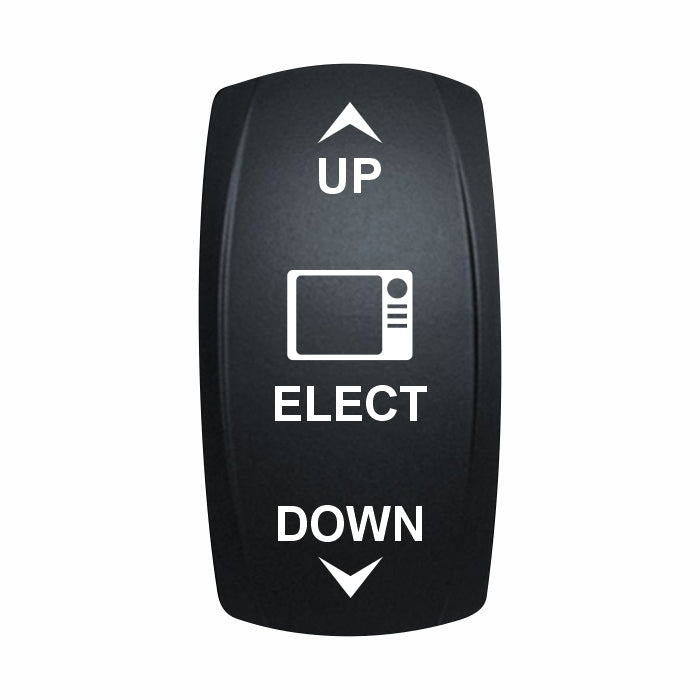 Technoexpress Shop rocker switch labeled ELECT with up and down arrows and electronics icon