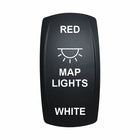 Technoexpress Shop black rocker switch labeled RED, MAP LIGHTS with light icon, WHITE