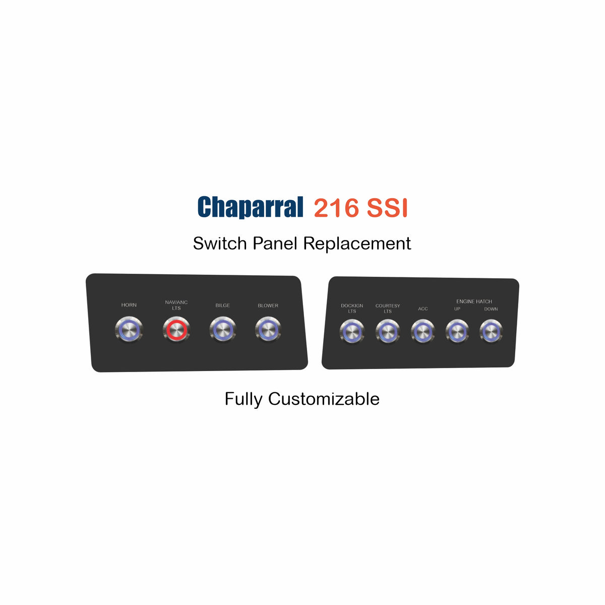 Chaparral 216 SSI Dash Panel Replacement with custom etching