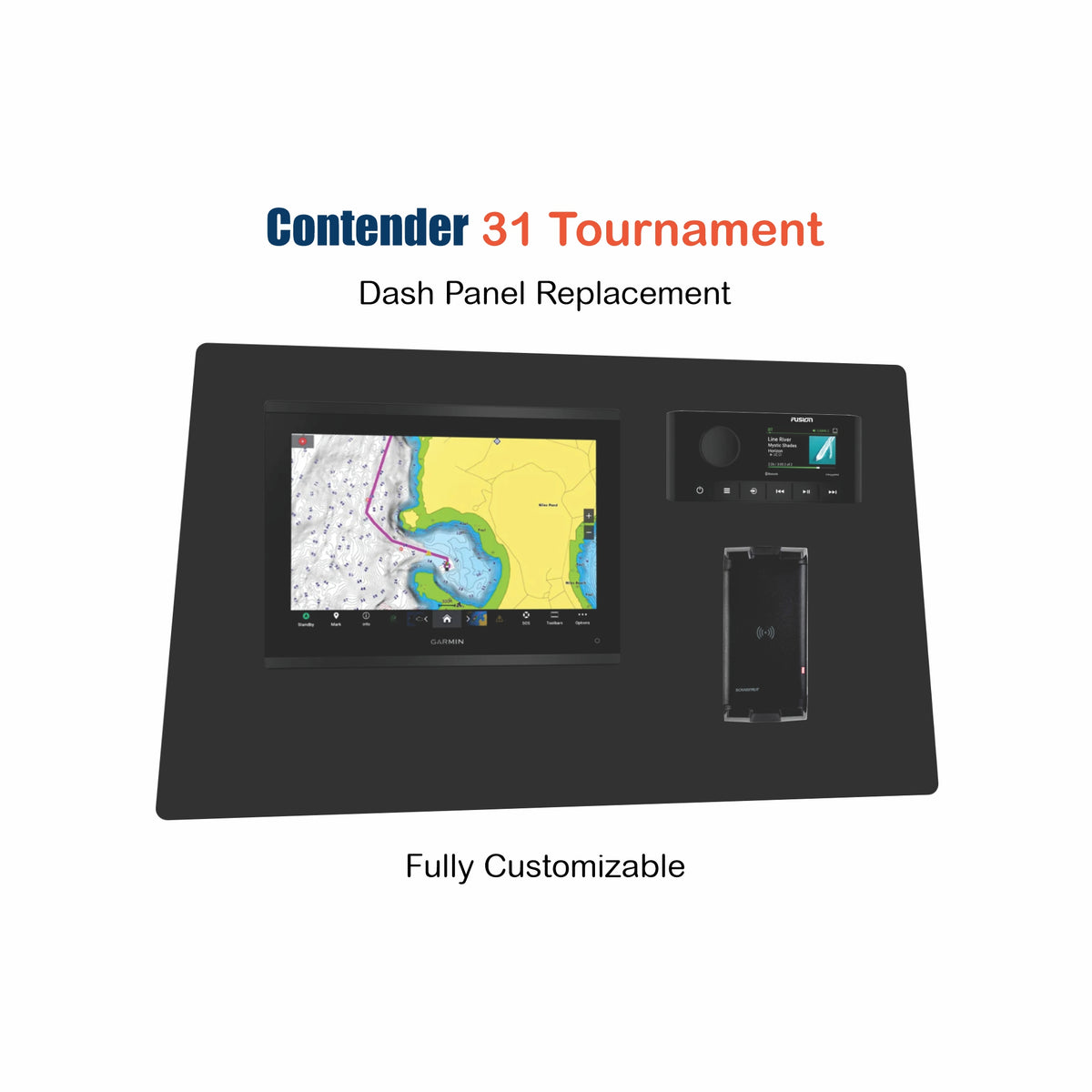 Contender 31 Tournament Dash Panel Replacement with custom etching