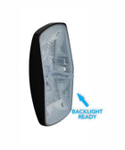 Rear view of compact marine accessory LED light showing mounting peg and "Backlight Ready" arrow