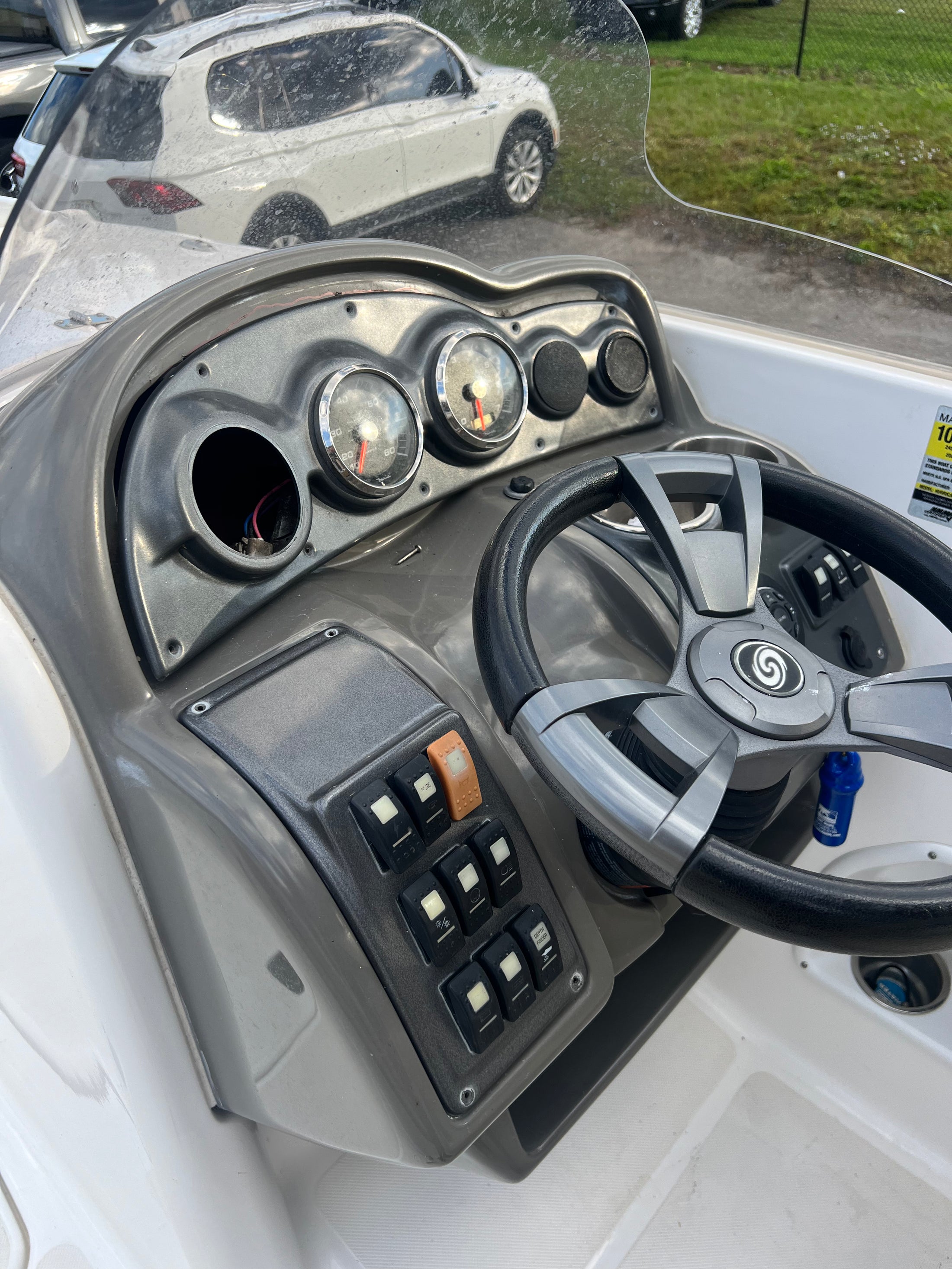 Boat helm before upgrade