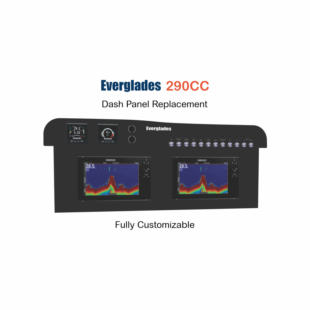 Everglades 290CC Dash Panel Replacement with custom etching