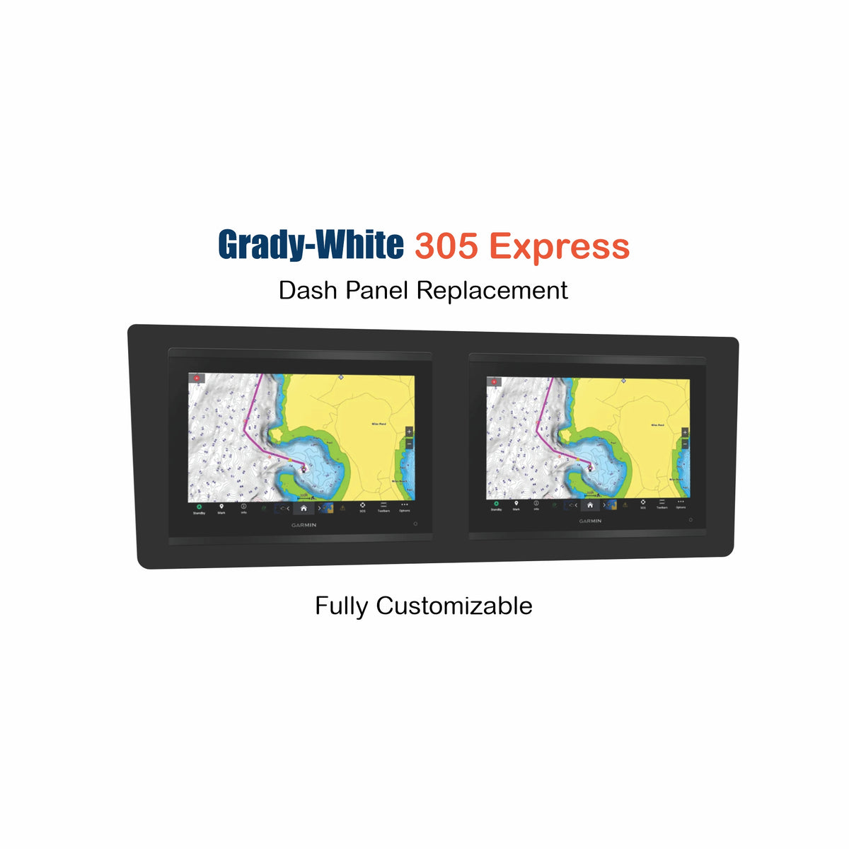 Grady-White 305 Express Dash Panel Replacement with custom etching