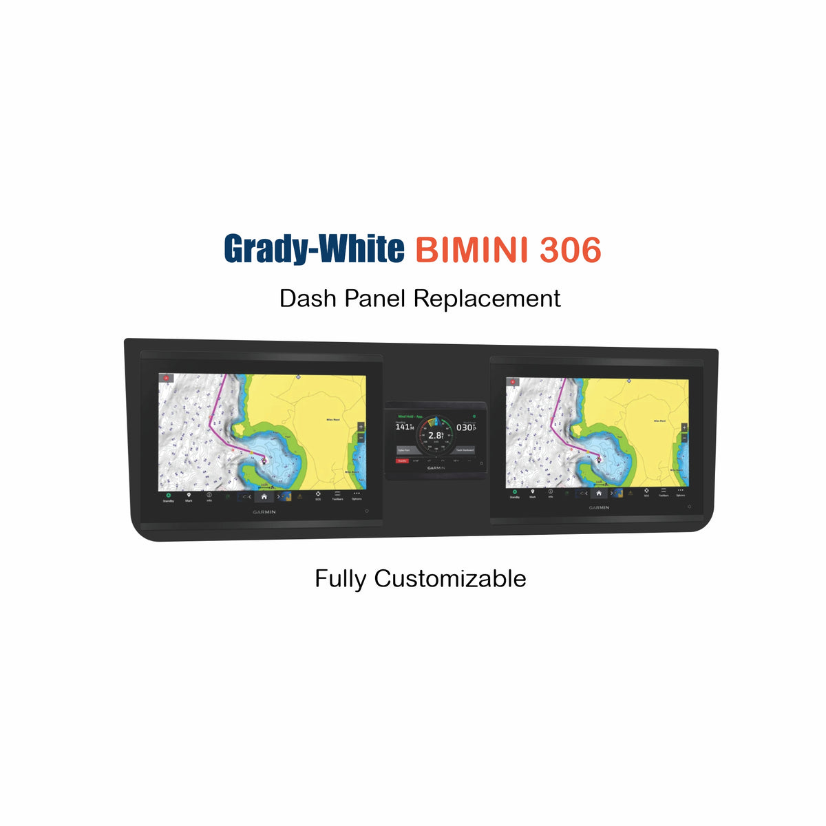 Grady-White Bimini 336 Dash Panel Replacement with custom etching