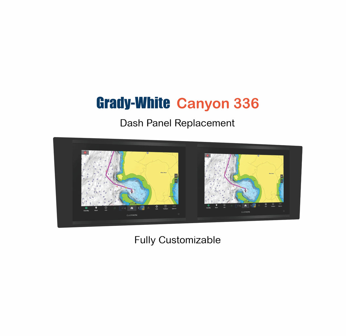 Grady-White Canyon 336 Dash Panel Replacement with custom etching