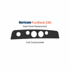 Hurricane Fundeck 246 Dash Panel Replacement with custom etching