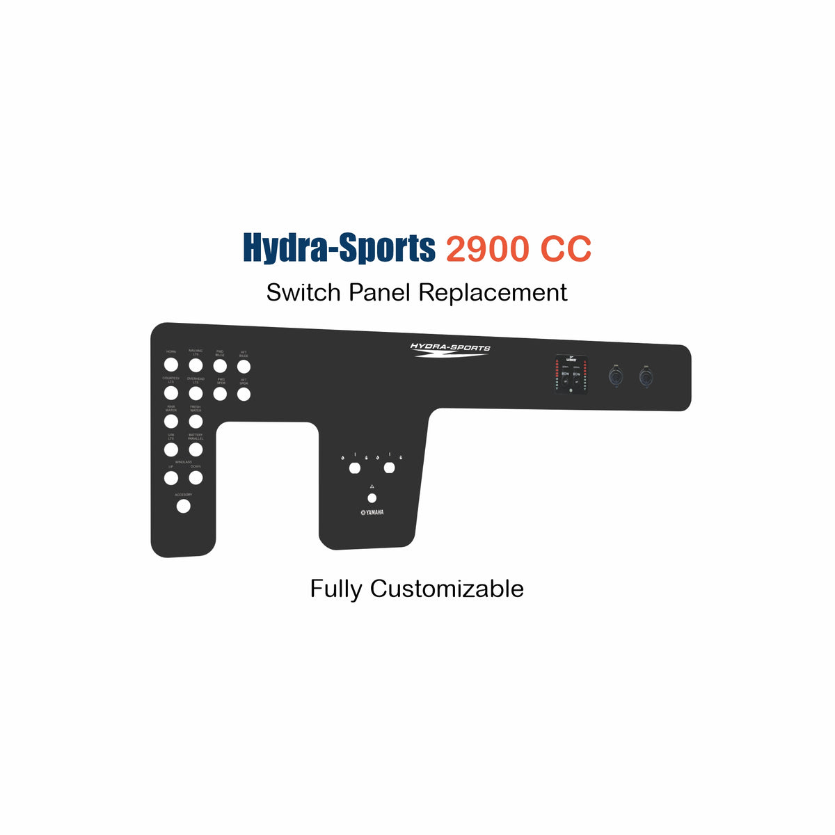 Hydra Sports 2900 CC Switch Panel Replacement with custom etching