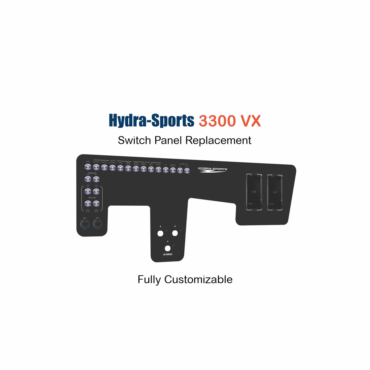 Hydra Sports 3300VX Switch Panel Replacement with custom etching