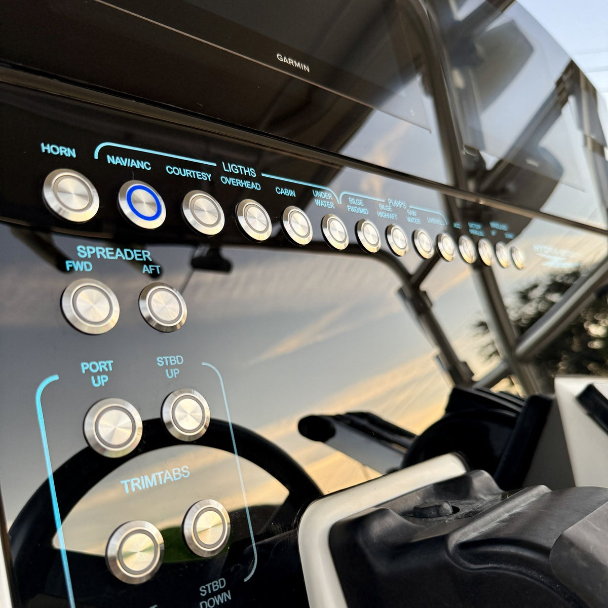 Hydra Sports 3300VX Switch Panel Replacement with custom etching
