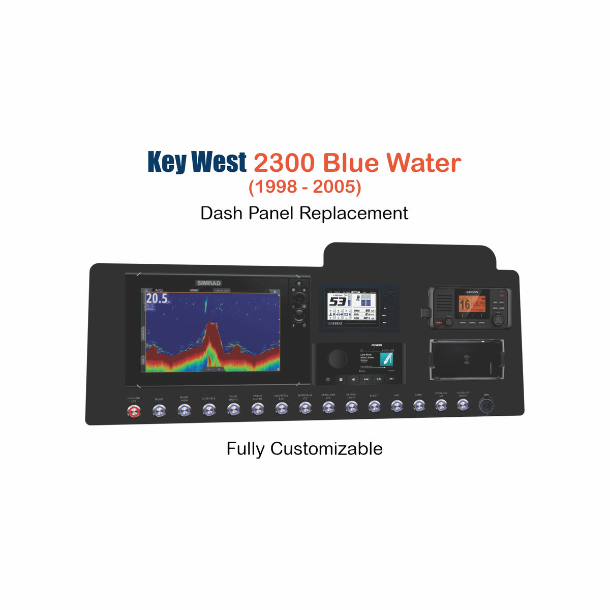 Key West 2300 Dash Panel Replacement with custom etching