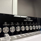 Key West fully loaded marine switch panel labeled NAV/ANC, BILGE and LIVEWELL with round metal knobs