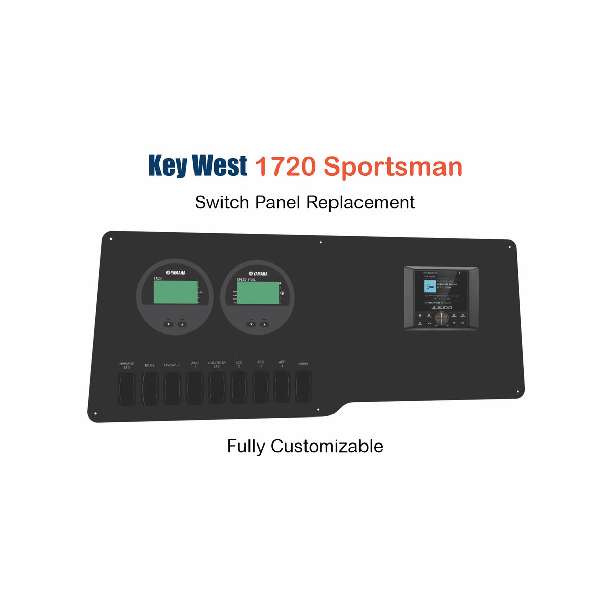 Keywest 1720 Sportsman Dash Panel Replacement with custom etching