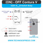 Battery Para switch wiring diagram showing rear terminal layout (2, 3, 7, 8) and lamp connections