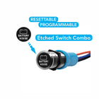 Bluewater etched switch combo labeled 'BATTERY HOUSE' with stainless bezel