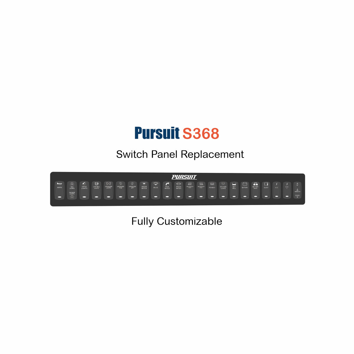 Pursuit S368 Switch Panel Replacement with custom etching