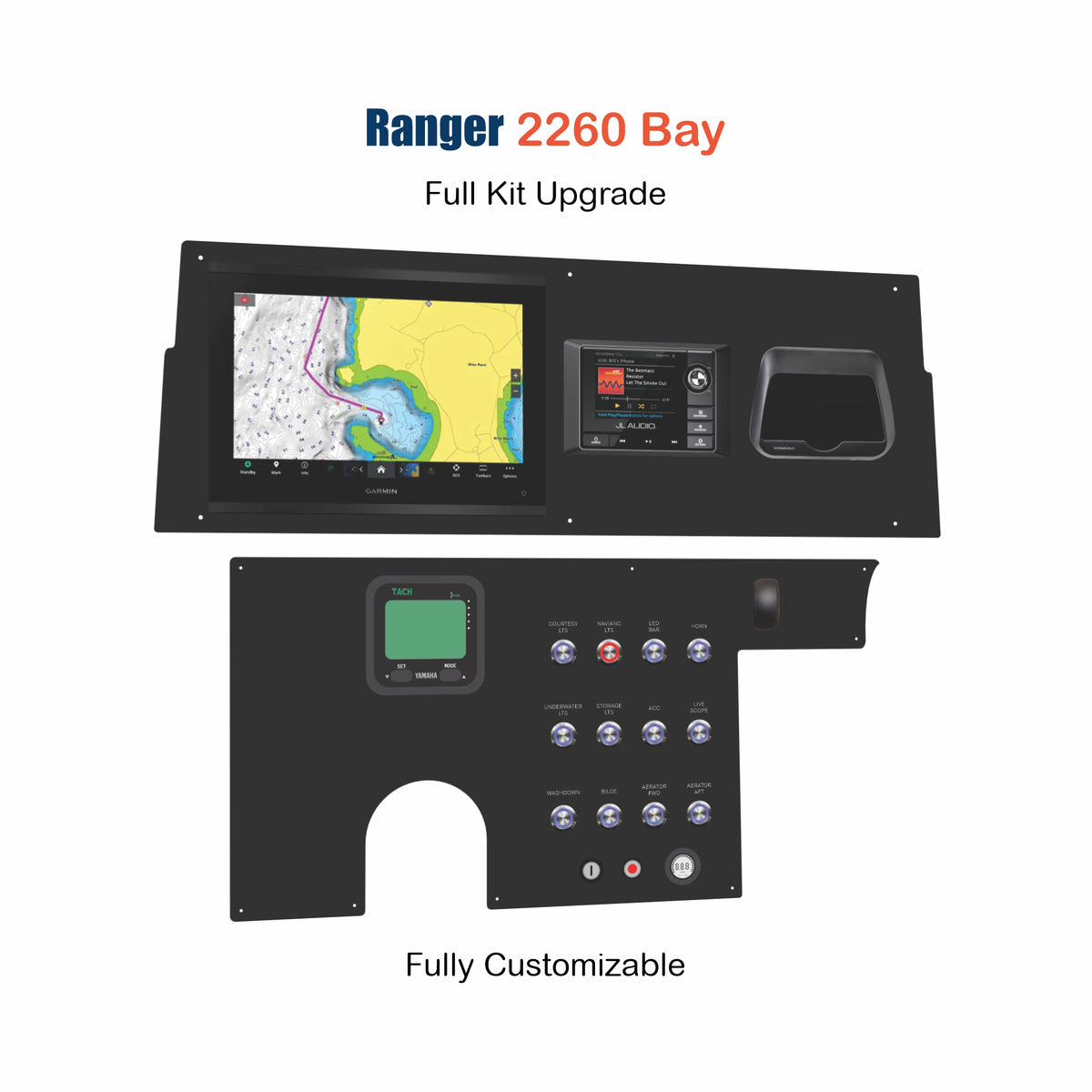 Ranger 2260 Bay Full Kit upgrade with touchscreen display and control panel on a white background.