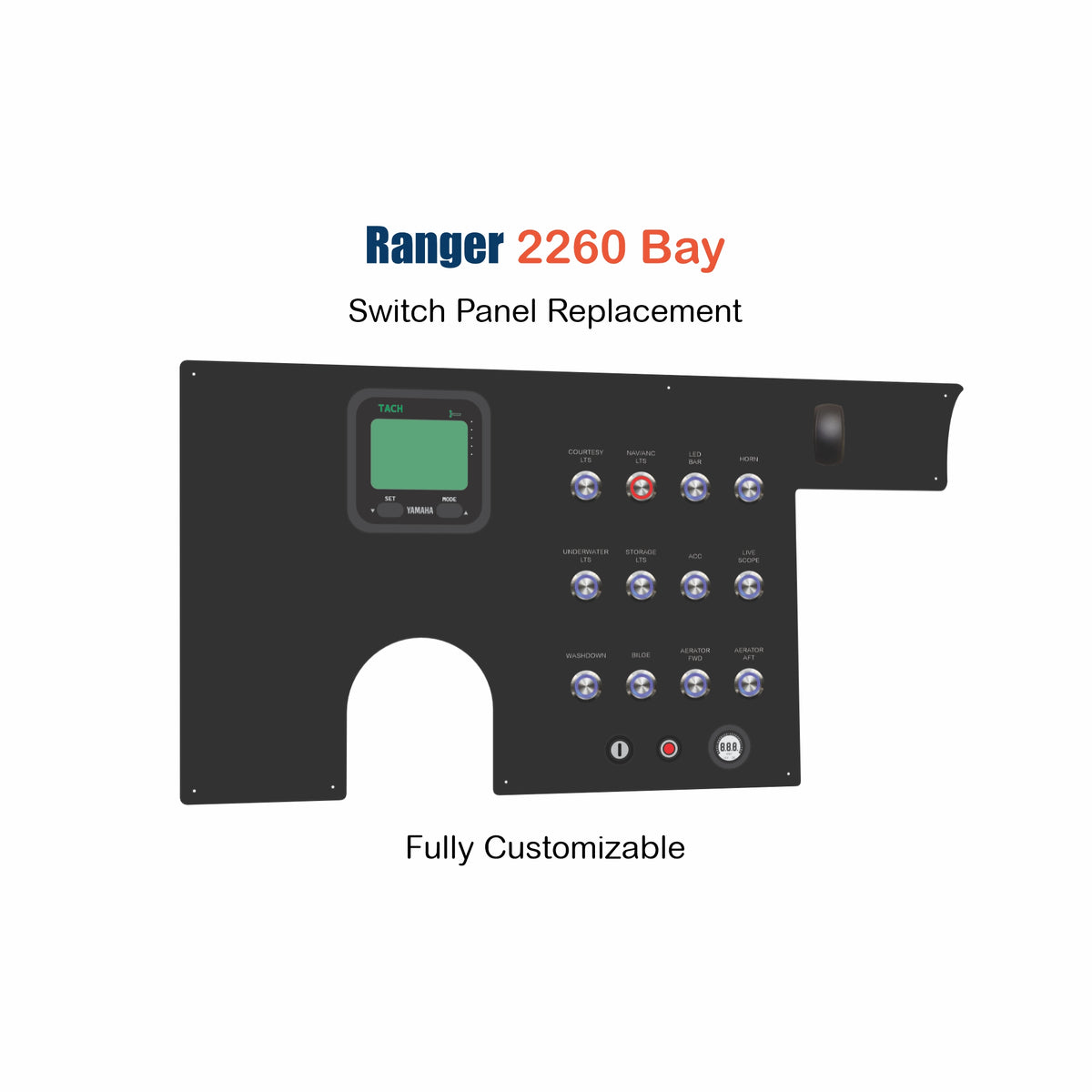 Ranger 2260 Bay Switch Panel Replacement with custom etching
