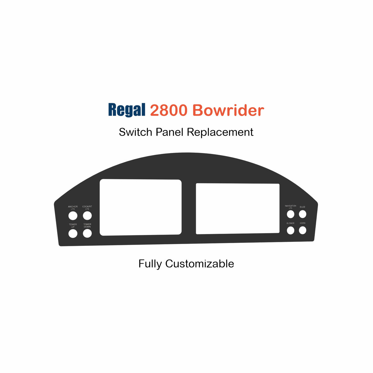 Regal 2800 Bowrider Dash Panel Replacement with custom etching