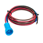 Bluewater 22mm push-button switch pigtail showing rear threaded blue socket and coiled red, brown, black and blue wires