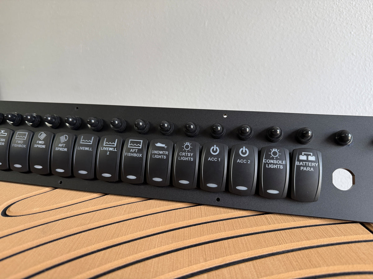 SeaVee 340B Switch Panel Replacement with custom etching